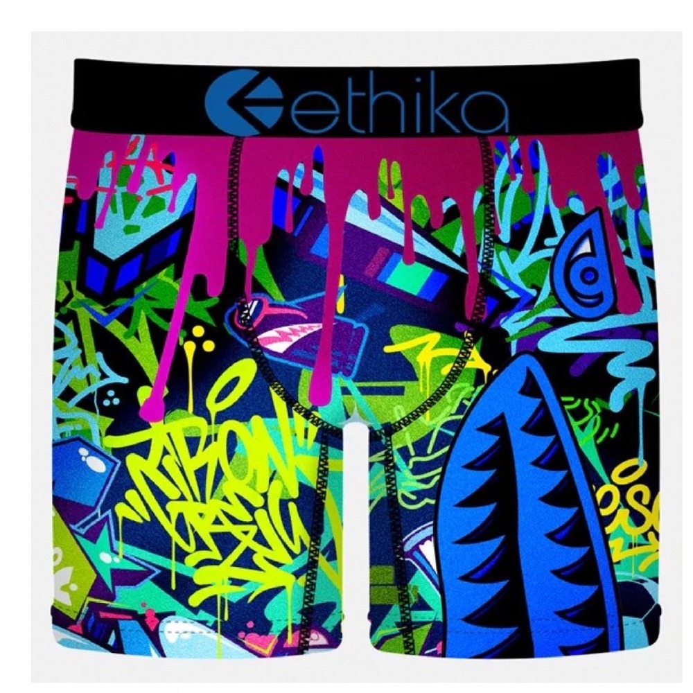 Ethika Boxer Briefs Boys Medium Multicolor Graffiti Drip Staple New Streetwear